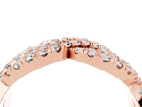 Rose gold Pavé Round Moissanite Infinity Twist Band with Shared Prong Setting_10