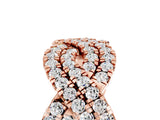 Rose gold Pavé Round Moissanite Infinity Twist Band with Shared Prong Setting_11