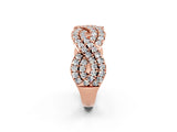Rose gold Pavé Round Moissanite Infinity Twist Band with Shared Prong Setting_8