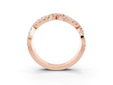 Rose gold Pavé Round Moissanite Infinity Twist Band with Shared Prong Setting_9
