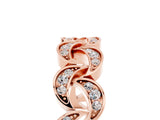 Rose gold Pavé Round Moissanite Interlocking Eternity Band with Bezel Prong Setting_11