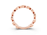 Rose gold Pavé Round Moissanite Interlocking Eternity Band with Bezel Prong Setting_9