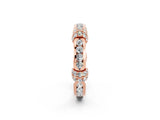 Rose gold Pavé Round Moissanite Link Band with Bezel Setting_32