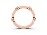 Rose gold Pavé Round Moissanite Link Band with Bezel Setting_33