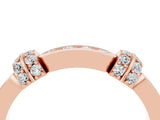 Rose gold Pavé Round Moissanite Link Band with Bezel Setting_34