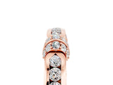 Rose gold Pavé Round Moissanite Link Band with Bezel Setting_35