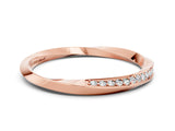 Rose gold Pavé Round Moissanite Twist Band_12