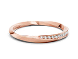 Rose gold Pavé Round Moissanite Twist Band_12