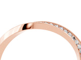 Rose gold Pavé Round Moissanite Twist Band_16