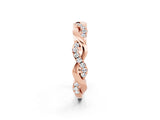 Rose gold Pavé Round Moissanite Twist Eternity Band with Shared Prong Setting_20