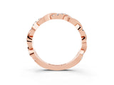Rose gold Pavé Round Moissanite Twist Eternity Band with Shared Prong Setting_21