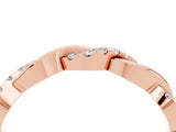 Rose gold Pavé Round Moissanite Twist Eternity Band with Shared Prong Setting_22