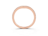Rose gold Pavé Round Moissanite V-Shaped Chevron Band with Shared Prong Setting_9