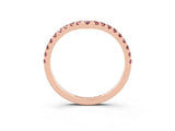 Rose gold Pavé Round Morganite Chevron Band with Shared Prong Setting_9