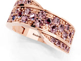 Rose gold Pavé Round Morganite Crossover Band with Bead Prong Setting_7
