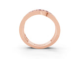 Rose gold Pavé Round Morganite Crossover Band with Bead Prong Setting_9