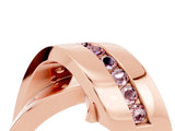 Rose gold Pavé Round Morganite Crossover Band with Channel Setting_10