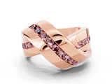 Rose gold Pavé Round Morganite Crossover Band with Channel Setting_6