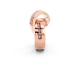Rose gold Pavé Round Morganite Crossover Band with Channel Setting_8