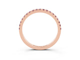 Rose gold Pavé Round Morganite Half Eternity Band with Shared Prong Setting_9
