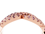 Rose gold Pavé Round Morganite Infinity Twist Band with Shared Prong Setting_10