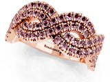 Rose gold Pavé Round Morganite Infinity Twist Band with Shared Prong Setting_7