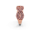 Rose gold Pavé Round Morganite Infinity Twist Band with Shared Prong Setting_8