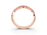Rose gold Pavé Round Morganite Infinity Twist Band with Shared Prong Setting_9