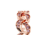 Rose gold Pavé Round Morganite Interlocking Eternity Band with Bezel Prong Setting_11