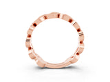 Rose gold Pavé Round Morganite Interlocking Eternity Band with Bezel Prong Setting_9