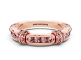 Rose gold Pavé Round Morganite Link Band with Bezel Setting_30