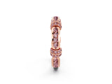 Rose gold Pavé Round Morganite Link Band with Bezel Setting_32
