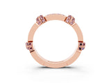 Rose gold Pavé Round Morganite Link Band with Bezel Setting_33