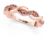 Rose gold Pavé Round Morganite Twist Eternity Band with Shared Prong Setting_31