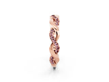 Rose gold Pavé Round Morganite Twist Eternity Band with Shared Prong Setting_32