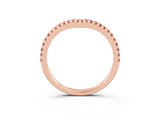 Rose gold Pavé Round Morganite V-Shaped Chevron Band with Shared Prong Setting_9