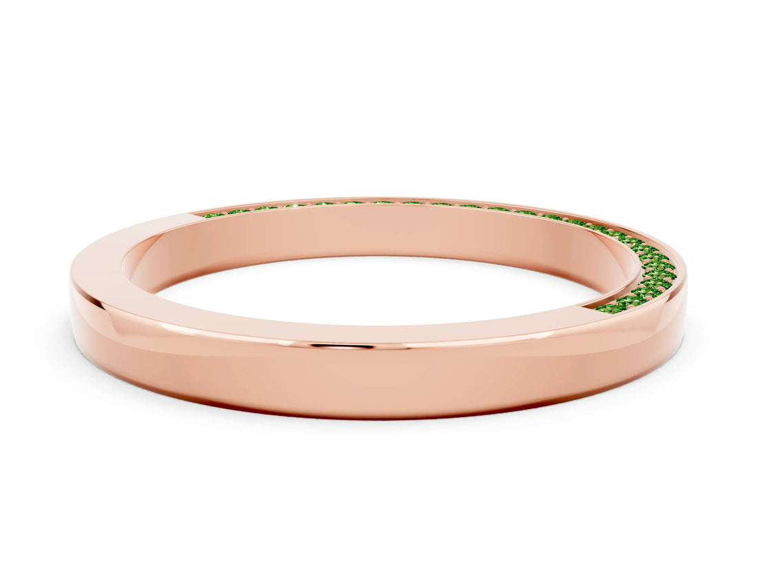 Rose gold Pavé Round Peridot Channel Set Band_18