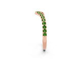 Rose gold Pavé Round Peridot Chevron Band with Shared Prong Setting_8