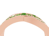 Rose gold Pavé Round Peridot Crossover Band with Bead Prong Setting_10