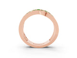Rose gold Pavé Round Peridot Crossover Band with Bead Prong Setting_9