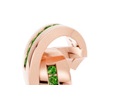 Rose gold Pavé Round Peridot Crossover Band with Channel Setting_11