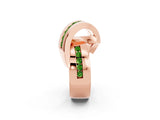 Rose gold Pavé Round Peridot Crossover Band with Channel Setting_8
