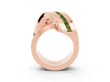 Rose gold Pavé Round Peridot Crossover Band with Channel Setting_9