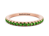 Rose gold Pavé Round Peridot Half Eternity Band with Shared Prong Setting_6