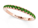 Rose gold Pavé Round Peridot Half Eternity Band with Shared Prong Setting_7
