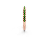 Rose gold Pavé Round Peridot Half Eternity Band with Shared Prong Setting_8