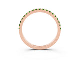 Rose gold Pavé Round Peridot Half Eternity Band with Shared Prong Setting_9