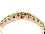 Rose gold Pavé Round Peridot Infinity Twist Band with Shared Prong Setting_10