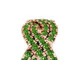 Rose gold Pavé Round Peridot Infinity Twist Band with Shared Prong Setting_11