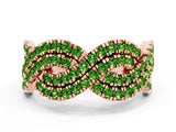 Rose gold Pavé Round Peridot Infinity Twist Band with Shared Prong Setting_6